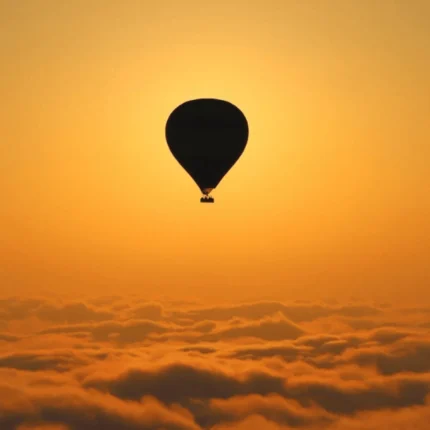 : balloon Marrakech flying over desert landscape Morocco