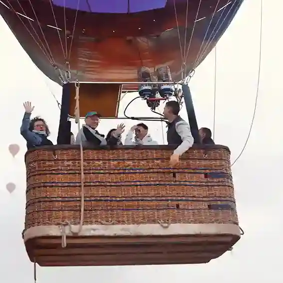 Air balloon Marrakech flying at sunrise